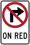 No Right Turn on Red R13A(CA)