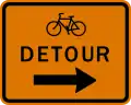 M4-9cR Bicycle Detour Right Arrow