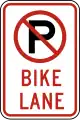R7-9a No parking, bike lane