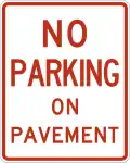 R8-1 No parking on pavement