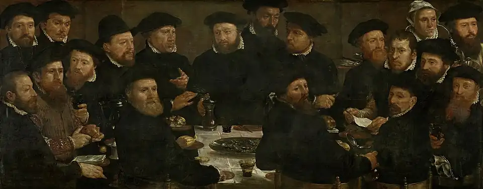 Meal of the Amsterdam guardsmen in 1566, known as the Poseters