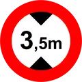 18a)&nbsp;— No vehicles over 3.5 metres in height