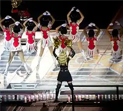 Madonna and dancers, seen from behind