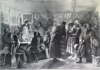 A Sorcerer Comes to a Peasant Wedding (sketch, 1874, State Tretyakov Gallery, Inventory No. 11109)