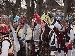 A group of women in traditional costumes