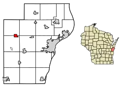 Location of Reedsville in Manitowoc County, Wisconsin