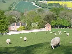 Garden house at Manor Farm in south-west corner of garden wall