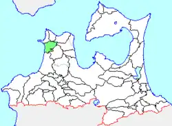 Location of Shiura in Aomori Prefecture