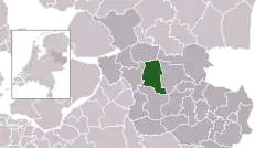 Highlighted position of Dalfsen in a municipal map of Overijssel