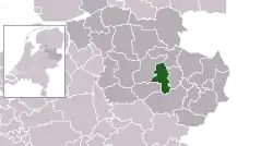 Highlighted position of Wierden in a municipal map of Overijssel