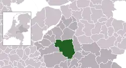 Highlighted position of Apeldoorn in a municipal map of Gelderland