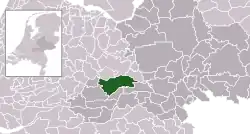 Highlighted position of Buren in a municipal map of Gelderland