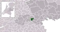 Highlighted position of Druten in a municipal map of Gelderland