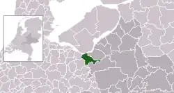 Highlighted position of Nijkerk in a municipal map of Gelderland