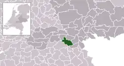 Highlighted position of Wijchen in a municipal map of Gelderland