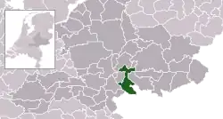Highlighted position of Zevenaar in a municipal map of Gelderland