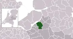 Highlighted position of Nunspeet in a municipal map of Gelderland