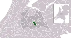 Highlighted position of Bunnik in a municipal map of Utrecht