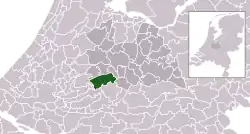 Highlighted position of Lopik in a municipal map of Utrecht
