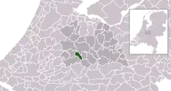 Highlighted position of IJsselstein in a municipal map of Utrecht