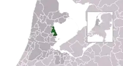 Highlighted position of Edam-Volendam in a municipal map of North Holland