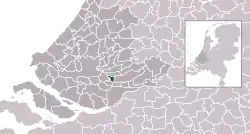 Highlighted position of Alblasserdam in a municipal map of South Holland