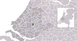Highlighted position of Capelle aan den IJssel in a municipal map of South Holland
