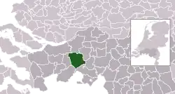 Highlighted position of Breda in a municipal map of North Brabant