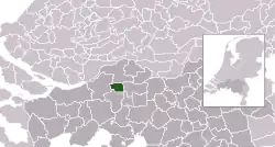 Highlighted position of Geertruidenberg in a municipal map of North Brabant
