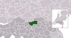 Highlighted position of 's-Hertogenbosch in a municipal map of North Brabant