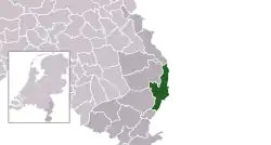 Highlighted position of Venlo in a municipal map of Limburg