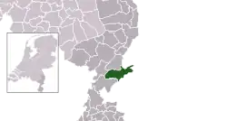Highlighted position of Roerdalen in a municipal map of Limburg