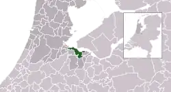 Highlighted position of Gooise Meren in a municipal map of North Holland