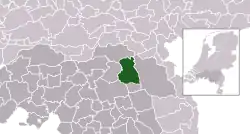 Highlighted position of Maashorst in a municipal map of North Brabant