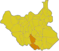 Location of the Diocese of Yei within South Sudan