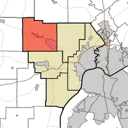 Location of Greenville Township in Floyd County