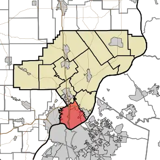 Location of Jeffersonville Township in Clark County