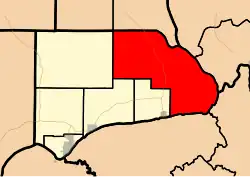 Location in Hardin County