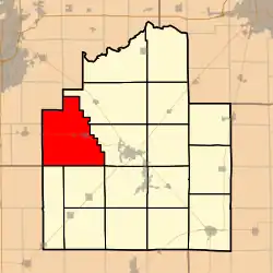 Location in Christian County