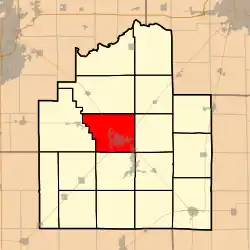 Location in Christian County