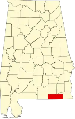 State map highlighting Geneva County