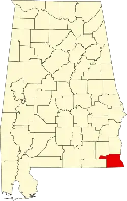 State map highlighting Houston County