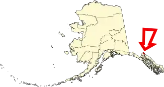 Location of Skagway in Alaska