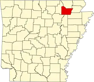 State map highlighting Lawrence County