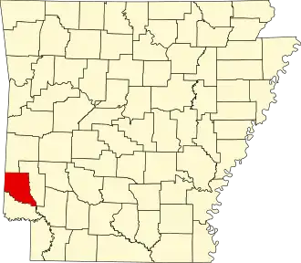 State map highlighting Sevier County