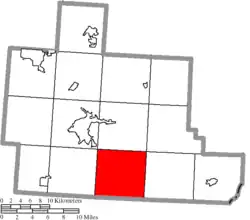 Location of Lodi Township in Athens County