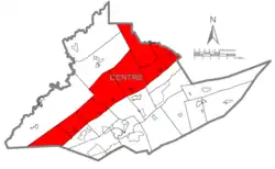 Bald Eagle Valley region of Centre County, Pennsylvania (not including Clinton County)