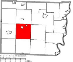 Location of Goshen Township in Belmont County