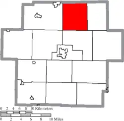 Location of Augusta Township in Carroll County