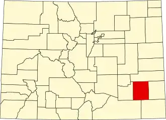 State map highlighting Bent County
